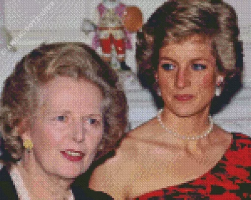 Margaret Thatcher With Princess Diana Diamond Painting