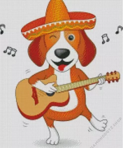 Mexican Cute Cartoon Dog Diamond Painting