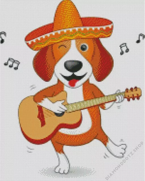 Mexican Cute Cartoon Dog Diamond Painting