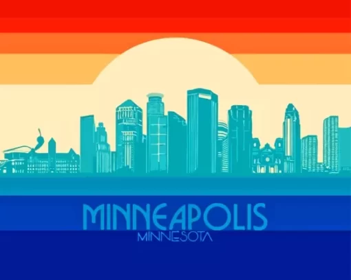 Minneapolis Skyline Poster Diamond Painting