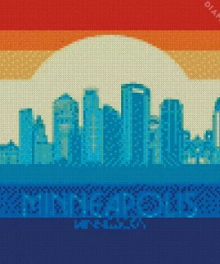 Minneapolis Skyline Poster Diamond Painting