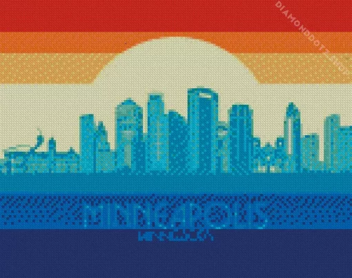 Minneapolis Skyline Poster Diamond Painting