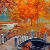 Old Country Bridge In Autumn Diamond Painting