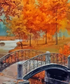 Old Country Bridge In Autumn Diamond Painting