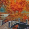 Old Country Bridge In Autumn Diamond Painting