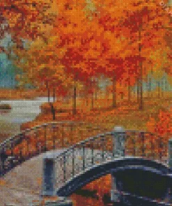 Old Country Bridge In Autumn Diamond Painting