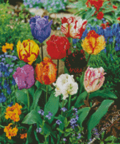 Parrot Tulips Flowers Diamond Painting