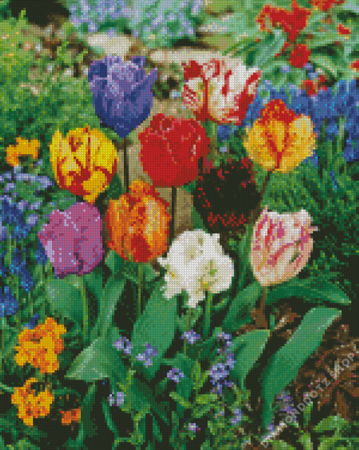 Parrot Tulips Flowers Diamond Painting