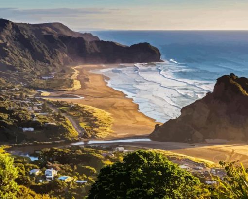 Piha New Zealand Beach Diamond Painting