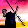 Pink Sunset Cley Windmill Diamond Painting