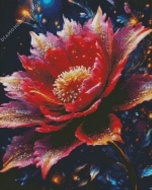 Red Magical Flower Diamond Painting