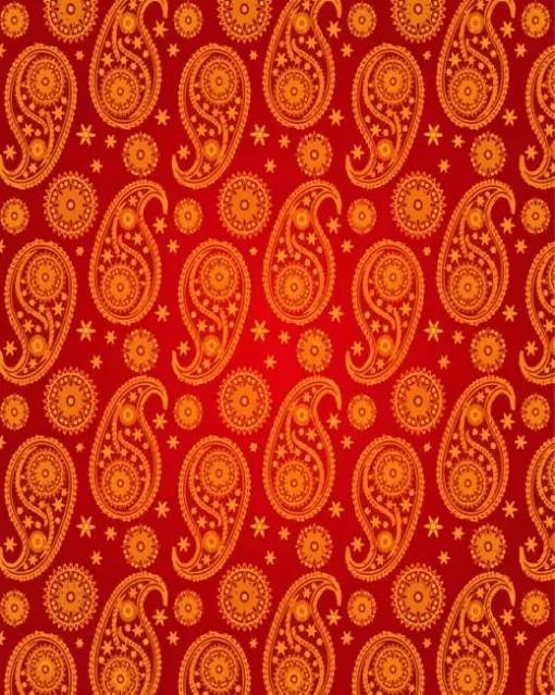 Red And Yellow Indian Pattern Diamond Painting