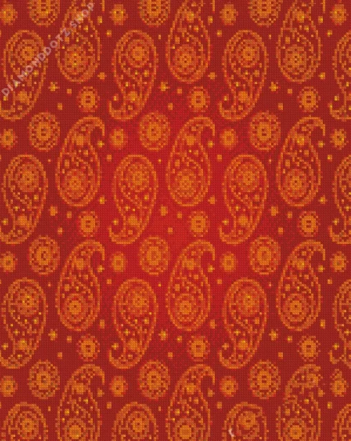 Red And Yellow Indian Pattern Diamond Painting