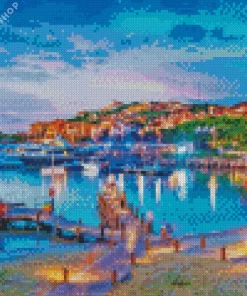 Sardinia Harbor Sunset Time Diamond Painting