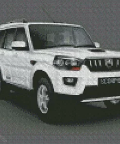 Scorpio White Car Diamond Painting