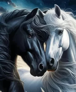 Stallion Horses Couple Diamond Painting