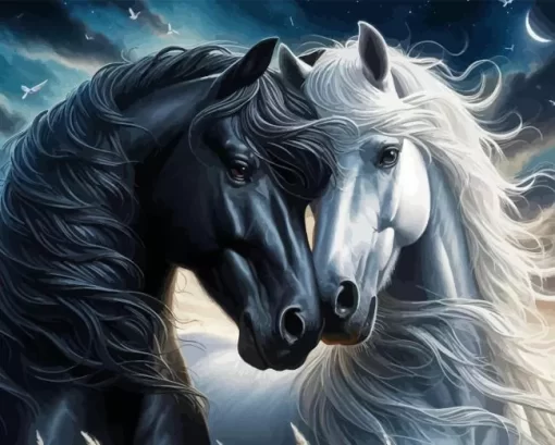 Stallion Horses Couple Diamond Painting