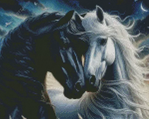 Stallion Horses Couple Diamond Painting