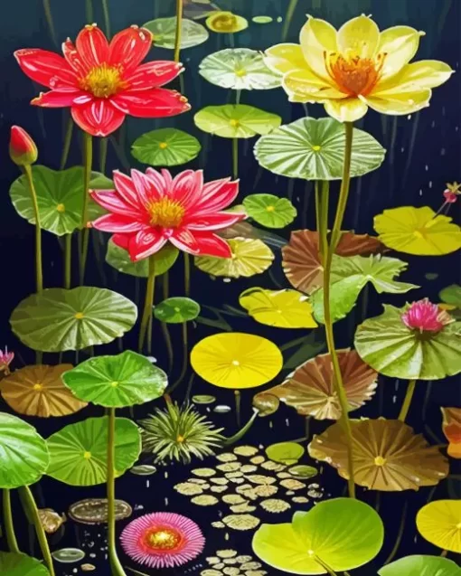 Water Lilies Plant Diamond Painting