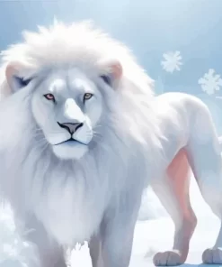 White Snow Lion Diamond Painting