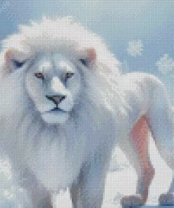 White Snow Lion Diamond Painting