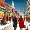 Winter Vintage Christmas Evening Diamond Painting