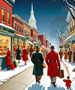 Winter Vintage Christmas Evening Diamond Painting