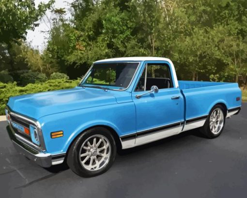 Blue 1972 Truck Diamond Painting