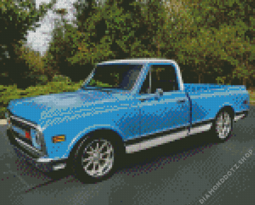 Blue 1972 Truck Diamond Painting