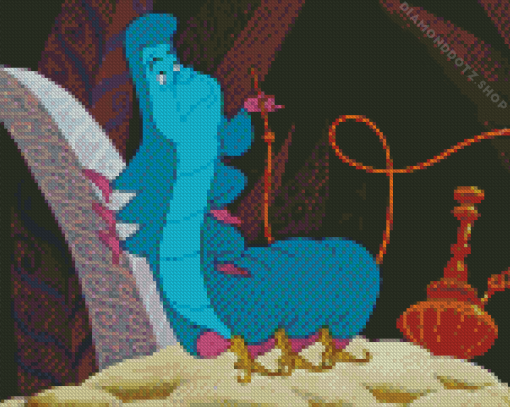 Blue Caterpillar Cartoon Diamond Painting