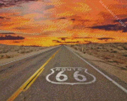 Sunset On Route 66 Diamond Painting