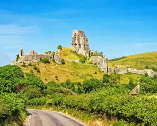 Corfe Castle Diamond Painting