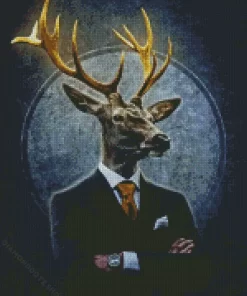 Deer Wearing Clothes Diamond Painting