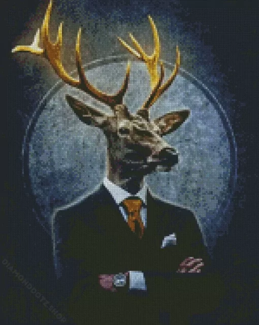 Deer Wearing Clothes Diamond Painting