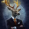 Deer Wearing Clothes Diamond Painting