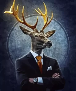 Deer Wearing Clothes Diamond Painting