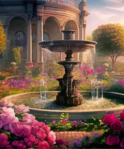 floral fountain Diamond By Numbers