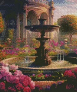 floral fountain Diamond By Numbers