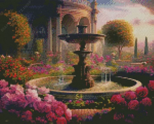 floral fountain Diamond By Numbers