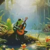 Frog Playing Guitar In Jungle Diamond Painting