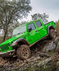 Green Jeep Diamond Painting