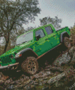 Green Jeep Diamond Painting