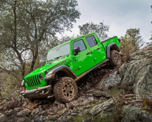 Green Jeep Diamond Painting