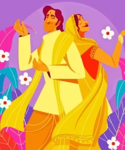 Indian Couple Dancing Diamond Painting