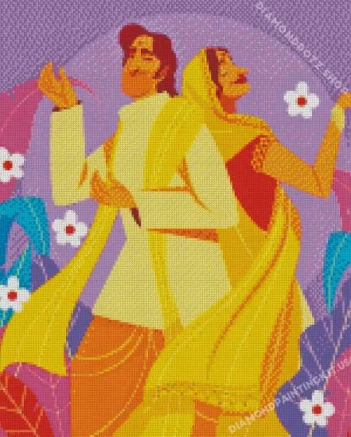 Indian Couple Dancing Diamond Painting