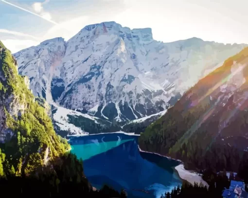 Lake Braies Diamond Painting