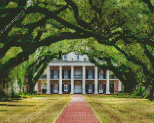 Oak Alley Plantation Entrance Diamond Painting