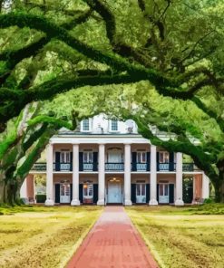 Oak Alley Plantation Entrance Diamond Painting