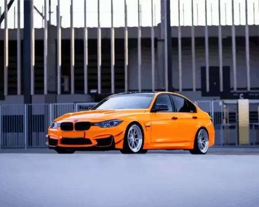 Orange Bmw 3 Diamond Painting