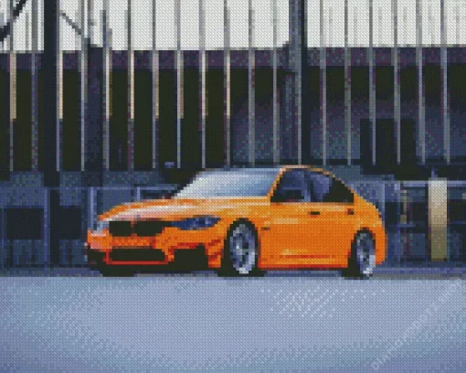 Orange Bmw 3 Diamond Painting